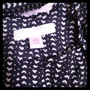 Navy Blue heart pattern blouse